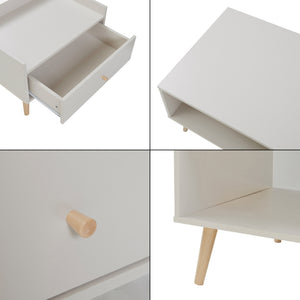 Table basse Hallevil avec tiroir 106 x 59 x 44 cm blanc [en.casa]