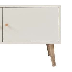 Meuble TV Hallevil 150x39x45 cm Blanc [en.casa]