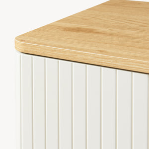 Buffet Ferrersp avec 2 portes 80x80x40 cm aspect chêne / couleur sable [en.casa]