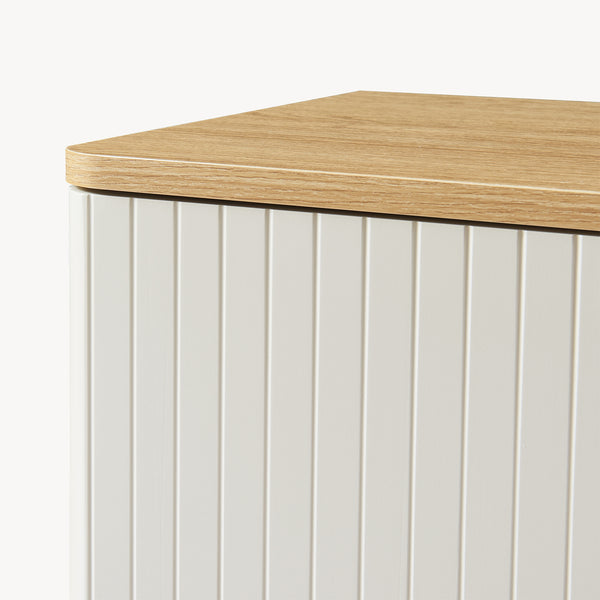 Table de chevet Ferrersp avec porte 50x40x40 cm aspect chêne/sable [en.casa]