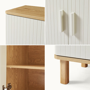 Meuble sous-lavabo Ferrersp 80x60x35 cm aspect chêne / couleur sable [en.casa]