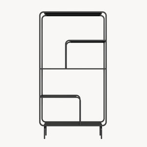 Bibliothèque Færder en acier 145x76x33 cm noir [en.casa]
