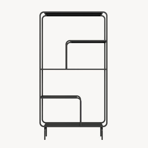 Bibliothèque Færder en acier 145x76x33 cm noir [en.casa]