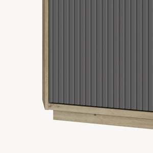 Meuble TV Trömi 150 x 40 x 43 cm effet chêne gris [en.casa]