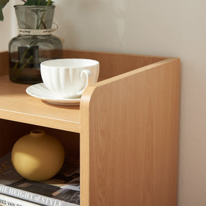 Table de chevet Bordkak 45x36x34 cm aspect chêne/blanc [en.casa]