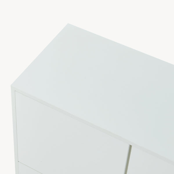 Commode Reyri 90 x 80 x 35 cm blanc / doré [en.casa]