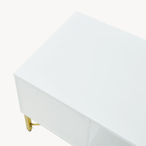 Table basse Reyri 80 x 45 x 42 cm blanc / doré