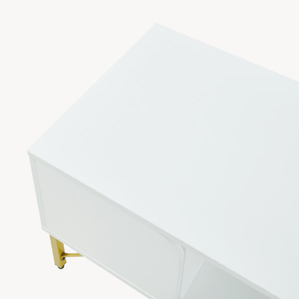 Table basse Reyri 80 x 45 x 42 cm blanc / doré