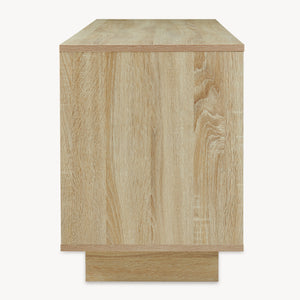 Meuble TV Kenta 120x39x52 cm aspect chêne Sonoma/blanc [en.casa]
