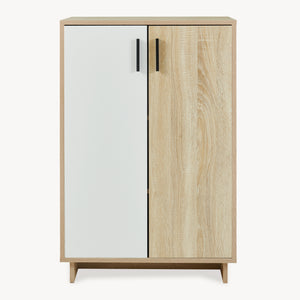 Armoire basse Kenta 90 x 60 x 35 cm effet chêne sonoma blanc [en.casa]
