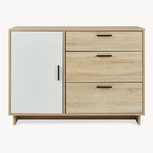 Commode Kenta 100 x 35 x 72 cm effet chêne sonoma blanc [en.casa]