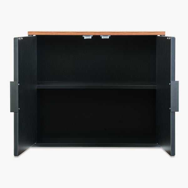 Armoire murale de salle de bain avec miroir Trond 50 x 60 x 15 cm noir effet noyer [en.casa]