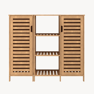 Meuble d’appoint Hakseri 2 éléments 87 x 99 x 33 cm bambou naturel [en.casa]