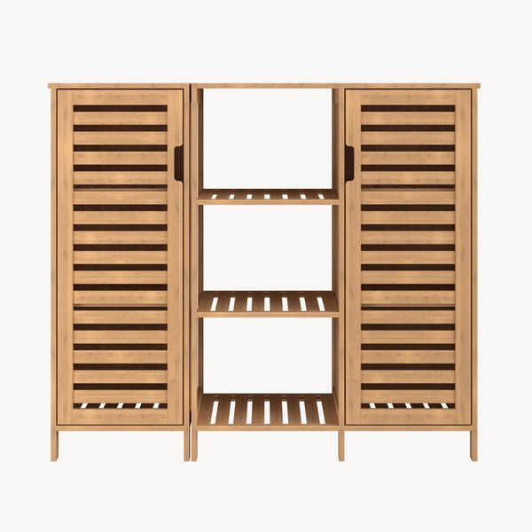 Meuble d’appoint Hakseri 2 éléments 87 x 99 x 33 cm bambou naturel [en.casa]