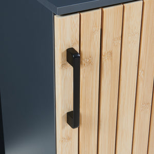 Armoire de salle de bain Svanes 90x30x30 cm Gris foncé/Naturel [en.casa]