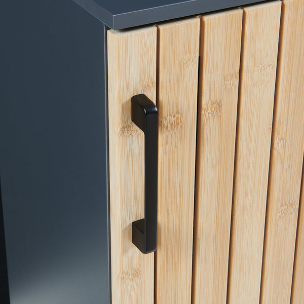 Armoire de salle de bain Svanes 90x30x30 cm Gris foncé/Naturel [en.casa]
