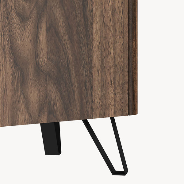 Buffet Trorlon 160x40x83 cm aspect noyer/travertin [en.casa]