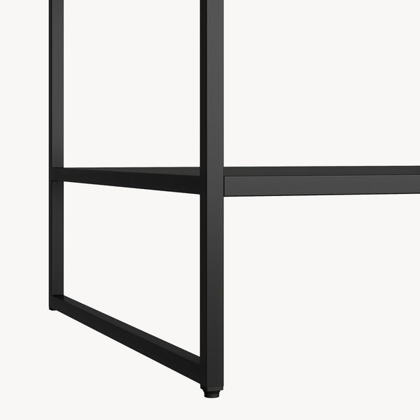 Table d'appoint Salsnes 53x51x51 cm avec étagère Acier Noir [en.casa]