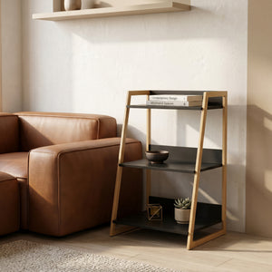 Étagère Kuomi 84x53x47 cm Beige/Gris foncé [en.casa]