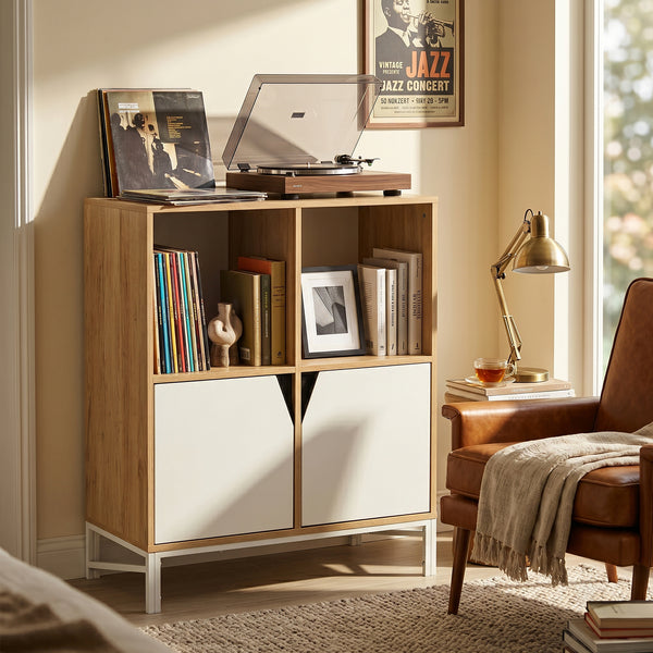 Buffet Kerrköndam 94 x 76 x 40 cm effet chêne blanc [en.casa]