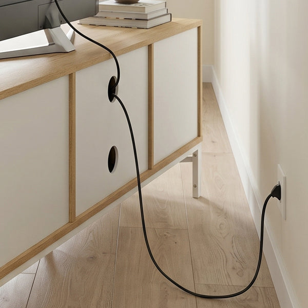 Meuble TV Kerrköndam 120x40x46 cm aspect chêne/blanc [en.casa]
