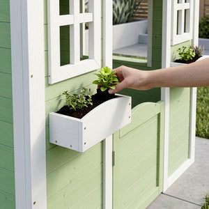 Maisonnette de jeu pour enfants Kuoldsvin bois de pin 44 x 107 x 90 cm vert blanc [en.casa]