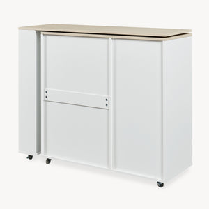 Table de bar extensible Kudebola 115 x 40 x 94 cm effet chêne / blanc [en.casa]