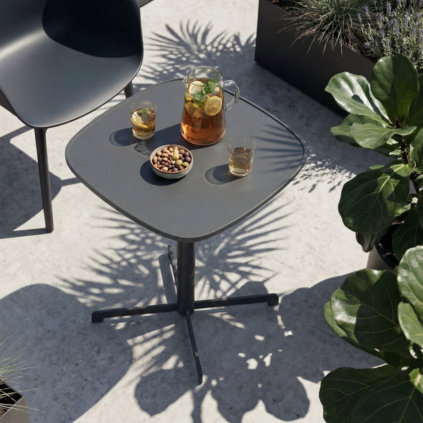 Table bistrot d'extérieur Foggia 75x70x70 cm Acier Anthracite [casa.pro]