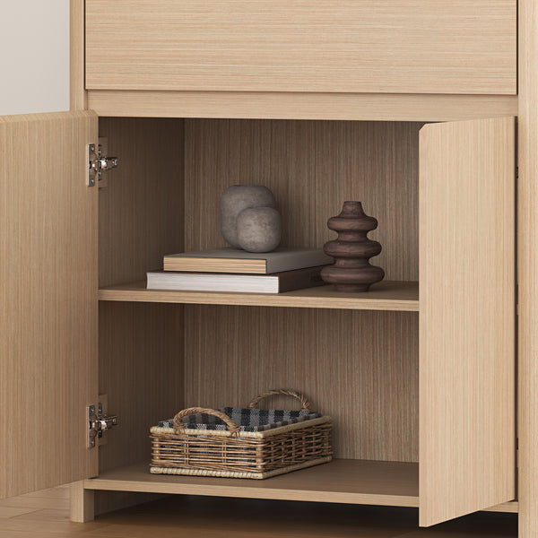 Armoire d'appoint Takranmaa 88x79x39 cm aspect chêne [en.casa]