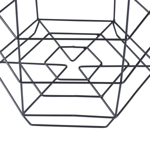 Ensemble de tables d'appoint Hørsholm Lot de 2 paniers en métal noir / couleur bois [en.casa]