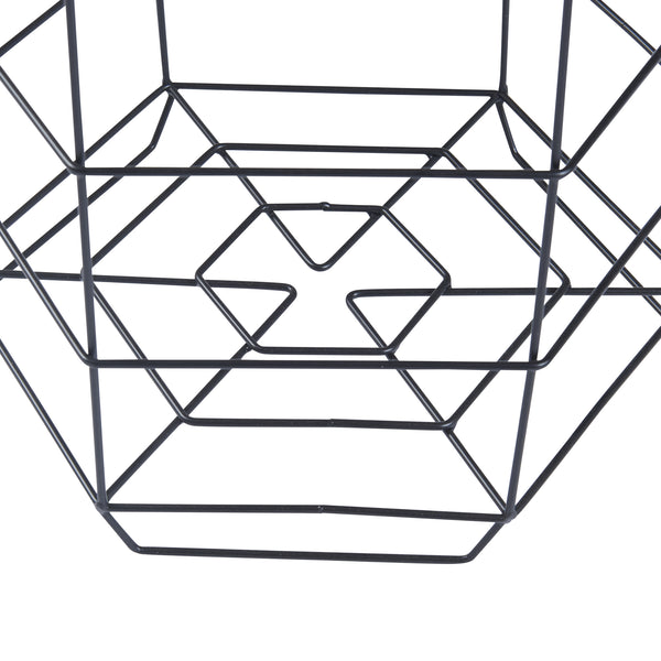 Ensemble de tables d'appoint Hørsholm Lot de 2 paniers en métal noir / couleur bois [en.casa]