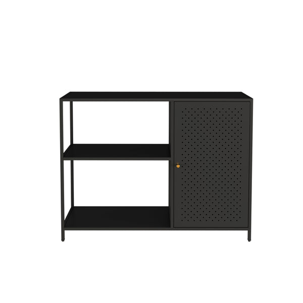 Étagère armoire Viitasaari métal noir [en.casa]