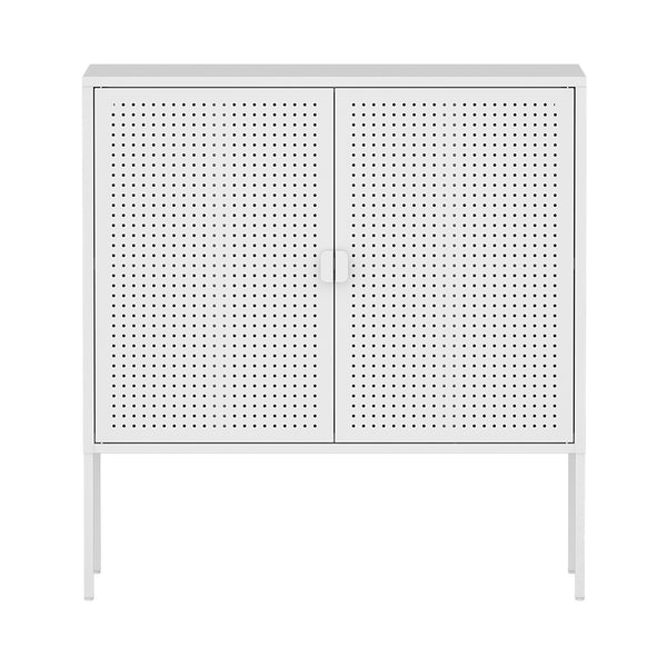 Buffet Castelli 82,5 x 80 x 40 cm Blanc Acier [en.casa]