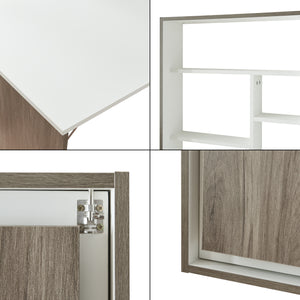 Table rabattable mural Greve Blanc / aspect bois [en.casa]