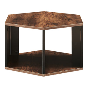 Ensemble de tables basses Molde 2 pièces Noir/Aspect noyer [en.casa]