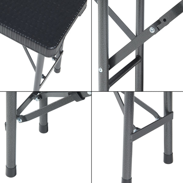 Ensemble banc pliant 2 pcs. Aspect rotin noir [en.casa]