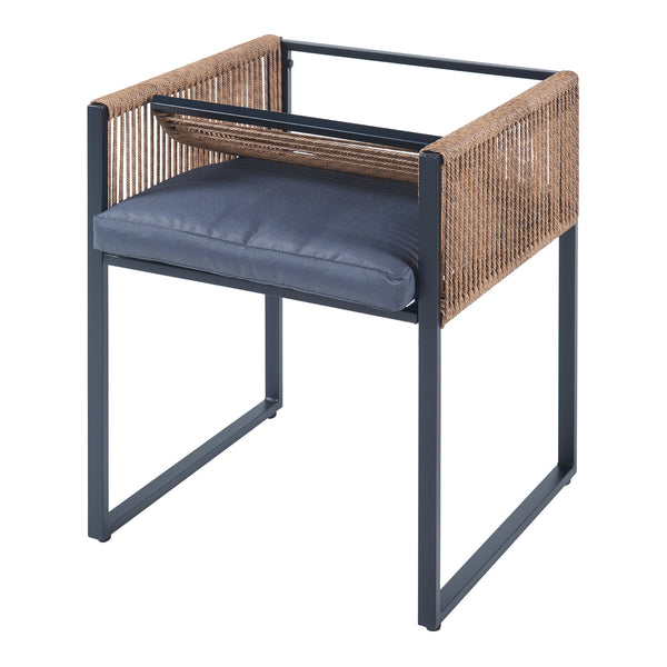 Ensemble de meubles de jardin Accadia 3 pièces Noir/Marron [casa.pro]