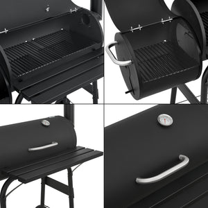 Grill-fumeur Arielli 115x110x64cm Noir [casa.pro]