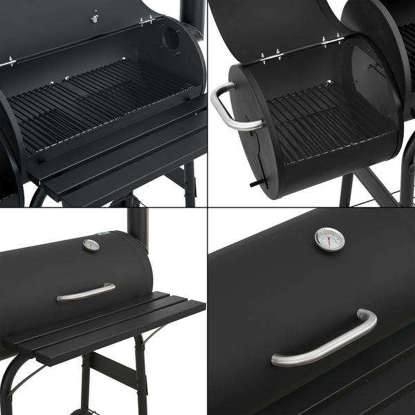 Grill-fumeur Arielli 115x110x64cm Noir [casa.pro]