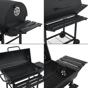 Chariot de barbecue Armento 95x108x61cm Noir [casa.pro]