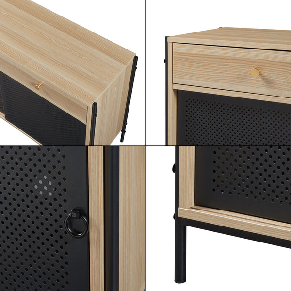 Meuble TV Tysnes 120x40x75 cm Chêne/Noir [en.casa]