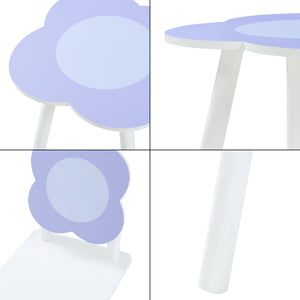 Groupe de sièges pour enfants Simrishamn avec design floral Blanc/Lilas [en.casa]