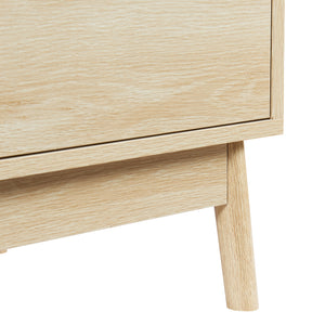 Commode Landskrona 80x80x40 cm avec 3 tiroirs aspect chêne [en.casa]