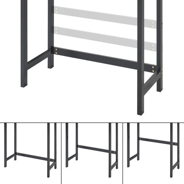 Toilettenschrank Tervola 172x63x27 cm Schwarz/Bambus [en.casa]