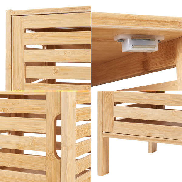 Armoire haute Boksereys 180x35x35 cm Bambou [en.casa]