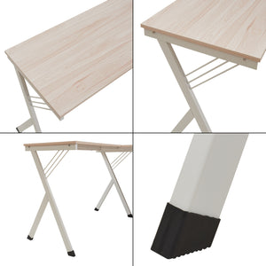 Bureau Tarielarg avec support PC en forme de L 158x120x75 cm aspect chêne [en.casa]