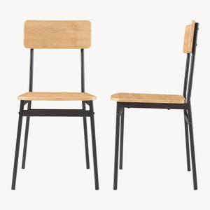 Groupe de repas Pollenev 5 pièces Noir/Aspect chêne [en.casa]