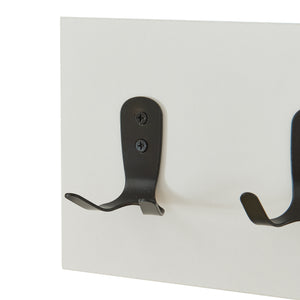 Porte-manteau mural Vänd avec compartiment de rangement 32x60x14 cm Blanc [en.casa]