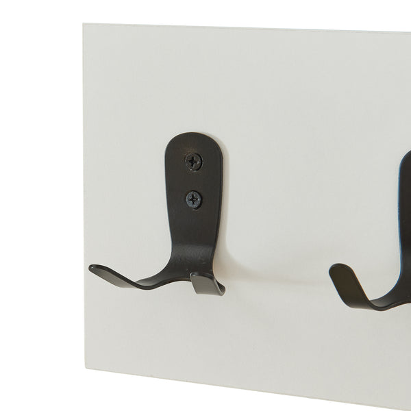 Porte-manteau mural Vänd avec compartiment de rangement 32x60x14 cm Blanc [en.casa]