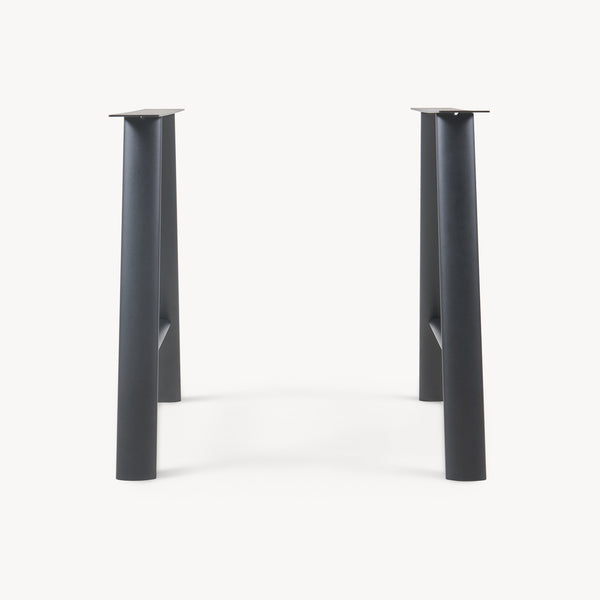 Ensemble de 2 pieds de table Hullem en acier 72x70x10 cm noir [en.casa]